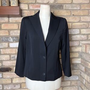 EMPORIO ARMANI black wool blend two-button blazer Made in Italy | IT 44